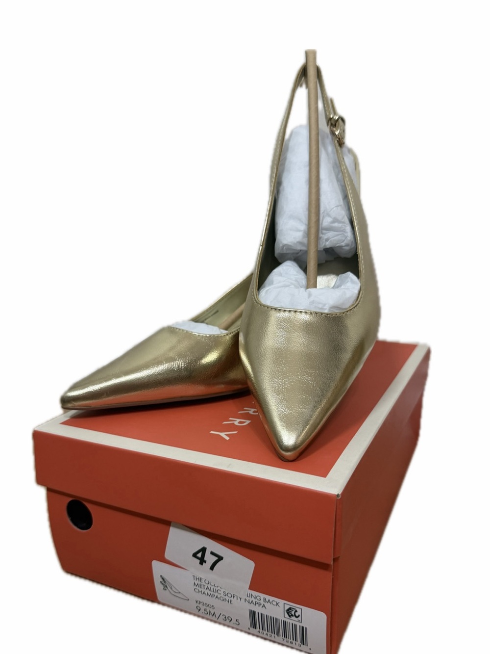 Katy Perry Collections Metallic Gold Pointed Slingback Flats
